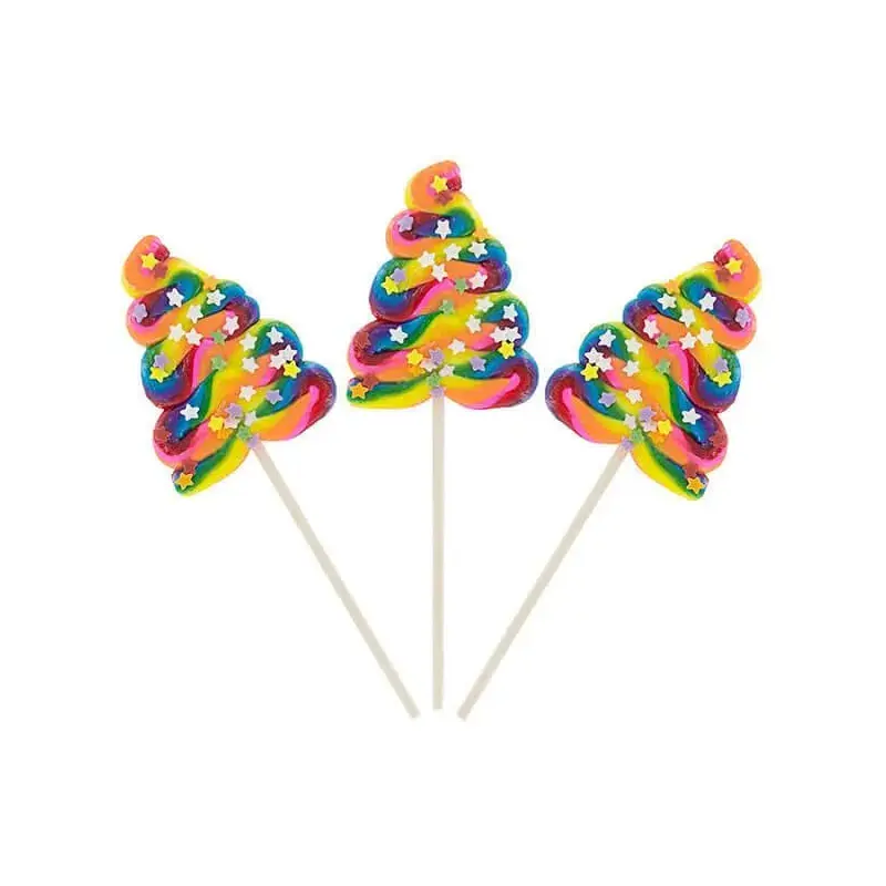 Unicorn Poop Rainbow Swirl Lollipops: 18-Piece Display