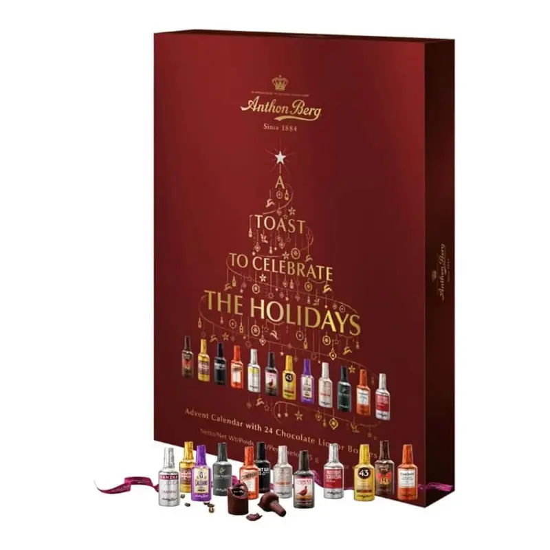 Anthon Berg Dark Chocolate Liquor Bottles Advent Calendar: 24-Piece Assortment