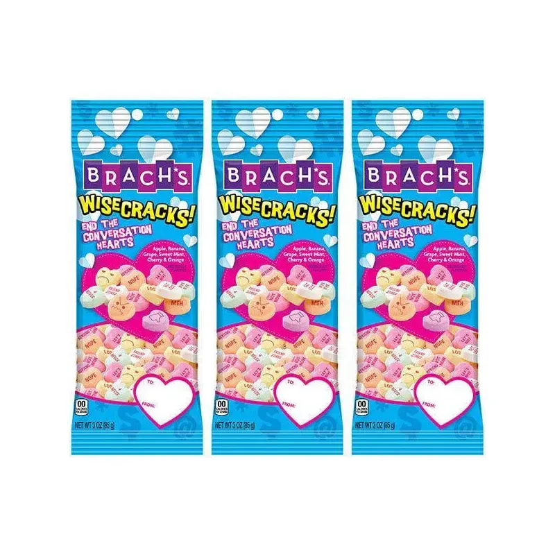 Brach's Wisecracks Tiny Conversation Candy Hearts Snack Packs: 16-Piece Display