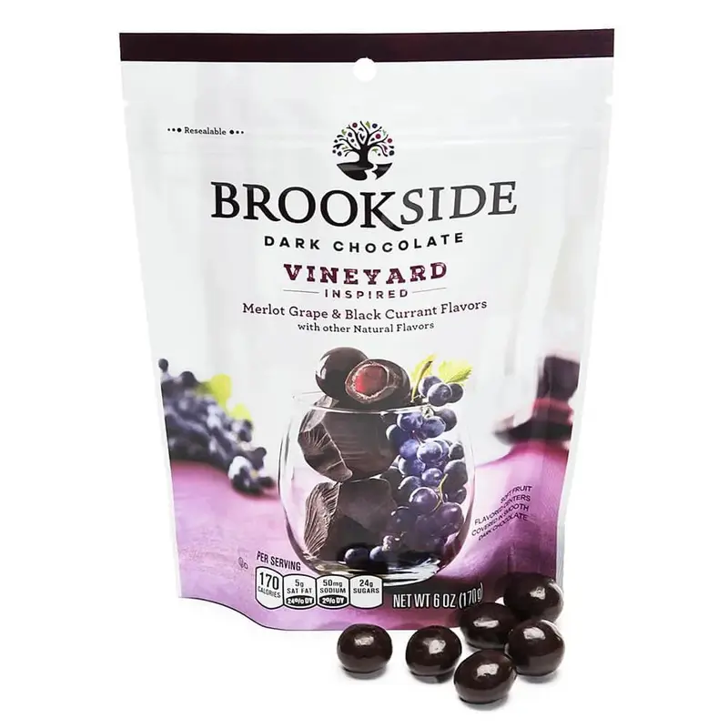 Brookside Dark Chocolate Merlot Grape and Black Currant Flavor Candy: 6-Ounce Bag