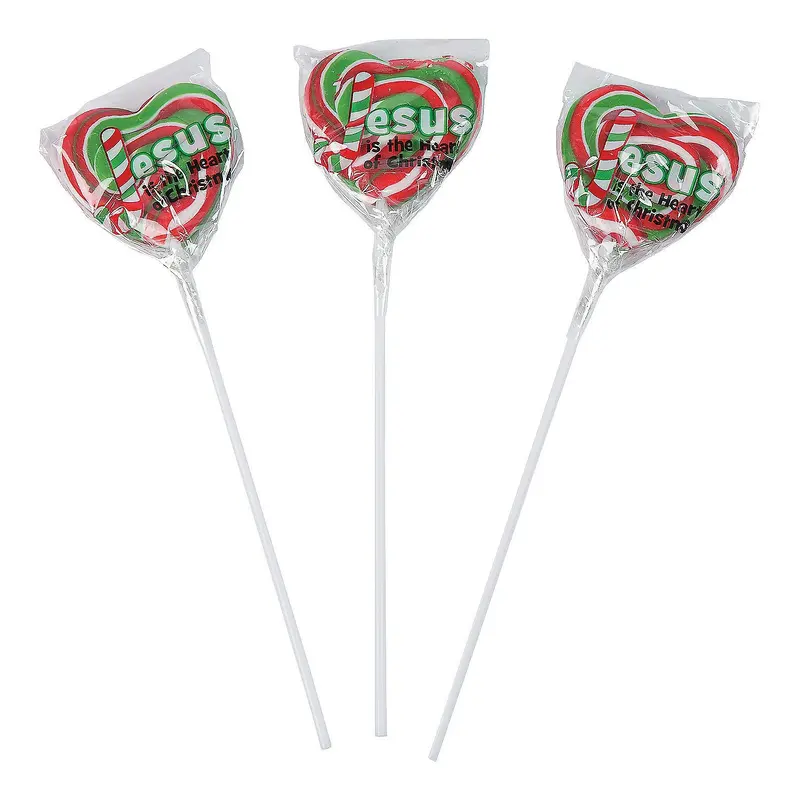 Jesus is the Heart of Christmas Swirl Lollipops: 12-Piece Bag