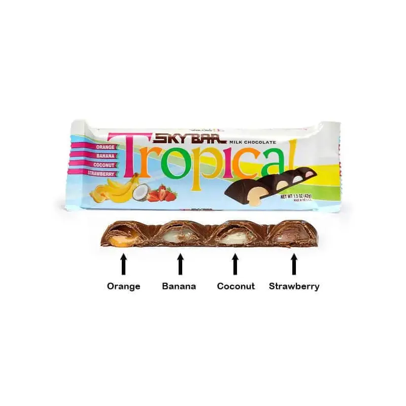 Necco Sky Bar Candy Bars - Tropical: 24-Piece Box