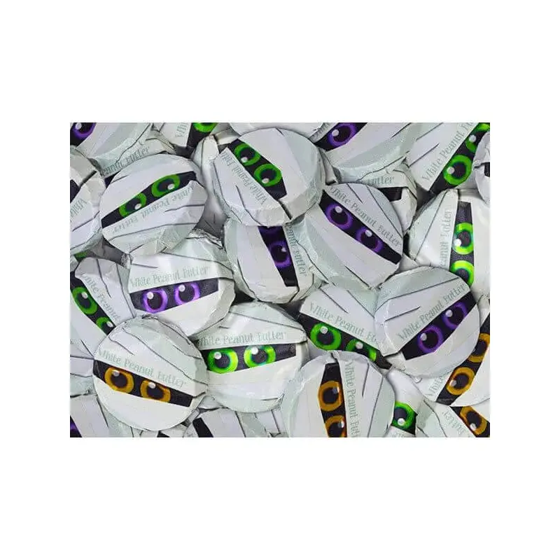 Peanut Butter Filled White Chocolate Mummies Halloween Candy: 4LB Bag