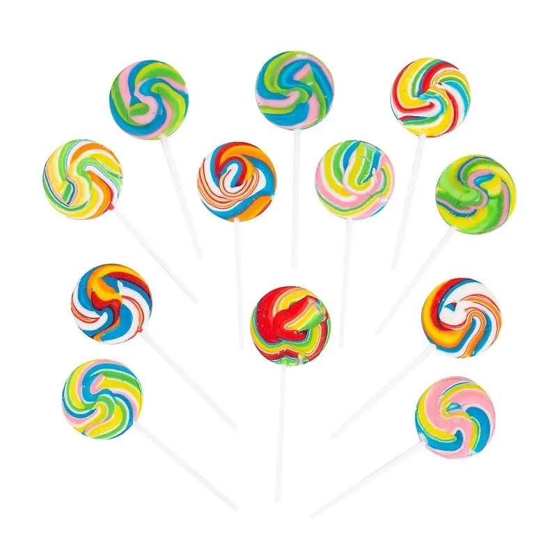 Rainbow Petite Swirl Lollipops - Assorted: 12-Piece Bag