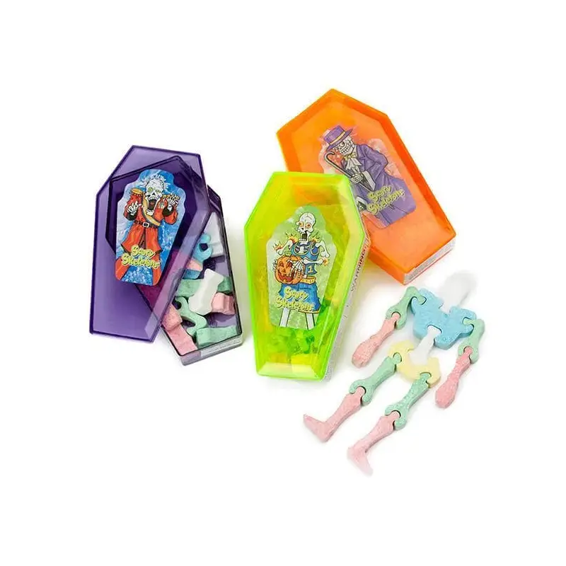 Albert's Scary Skeletons Interlocking Bones Candy Coffins: 12-Piece Display