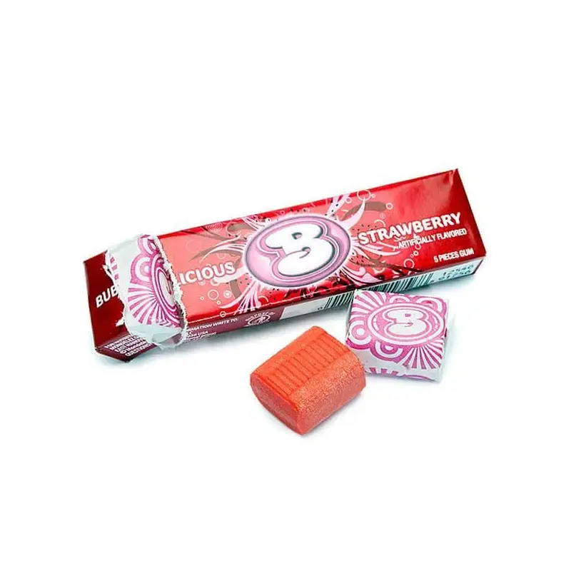 Bubblicious Bubble Gum Packs - Strawberry: 18-Piece Box