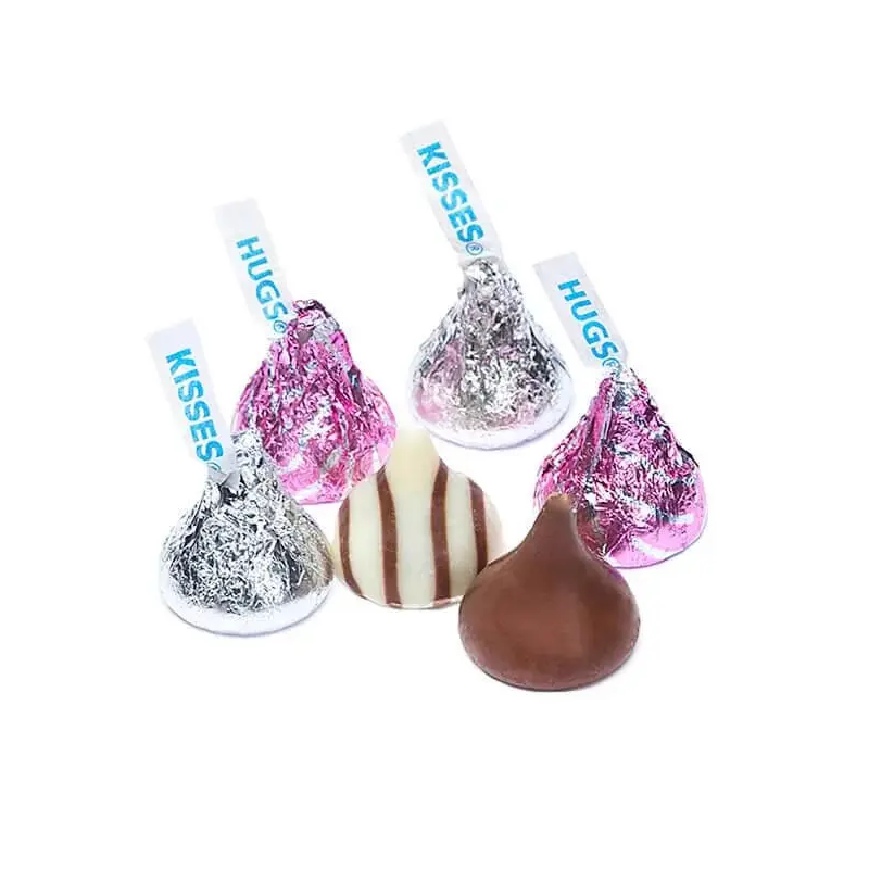 Hershey's Hugs & Kisses Pink and Silver Foiled Chocolate Candy: 100-Piece Bag