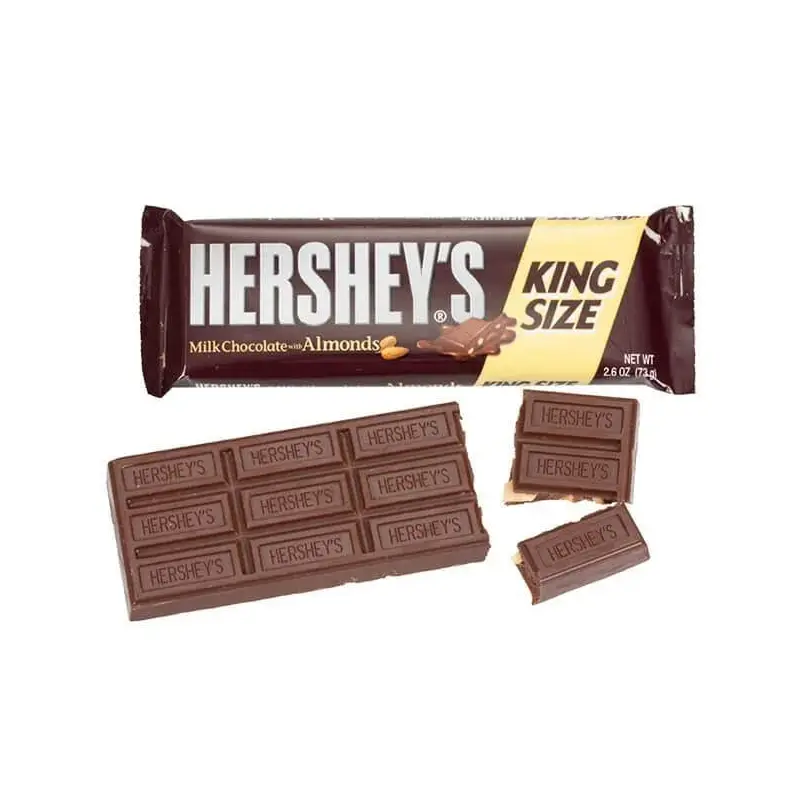 Hershey's Milk Chocolate with Almonds King Size Candy Bars: 18-Piece Box