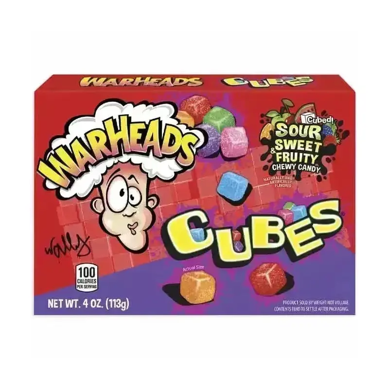 Warheads Sour Sweet & Fruity Cubes 4-Ounce Packs: 12-Piece Box