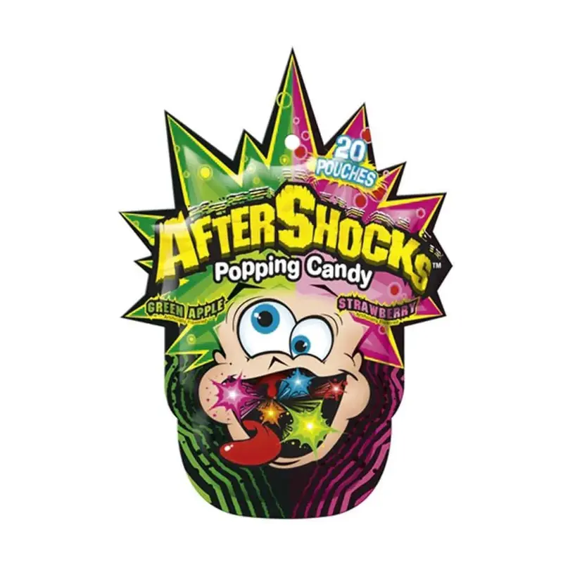 AfterShocks Popping Candy Packs - Green Apple and Strawberry: 16-Piece Box