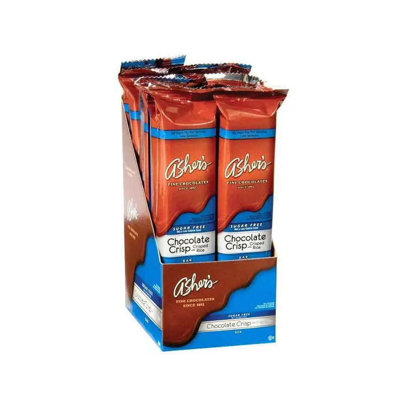 Asher's Sugar Free Chocolate Candy Bars - Chocolate Crisp: 12-Piece Box