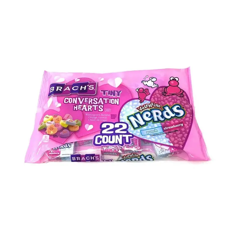 Brach's Tiny Conversation Hearts and Nerds Fun Packs 22-Piece Bag
