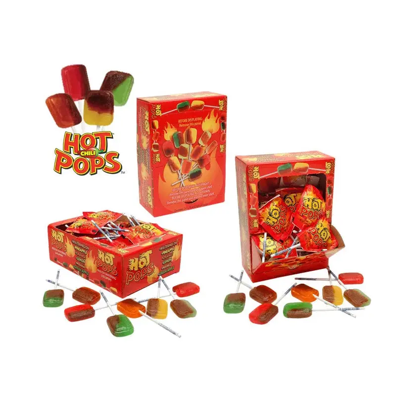 Hot Pops Spicy Chili Lollipops: 24-Piece Box
