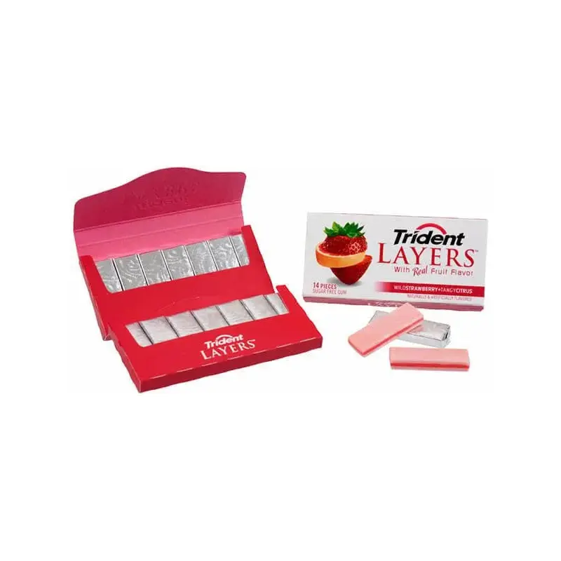 Trident Layers Gum Packs - Strawberry & Citrus: 12-Piece Box