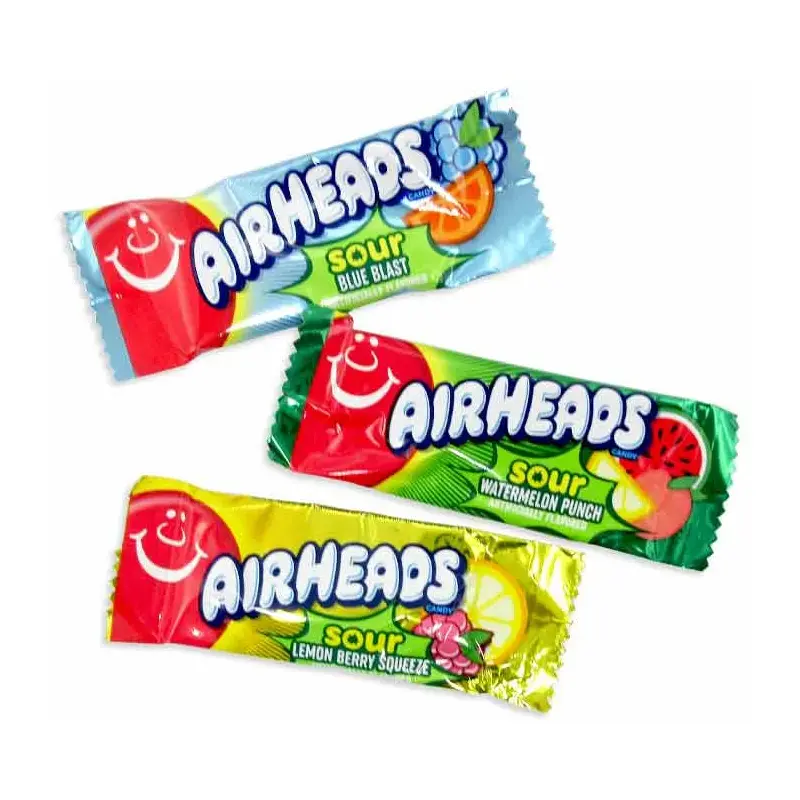 AirHeads Taffy Mini Sours Assorted Candy Bars: 5LB Bag