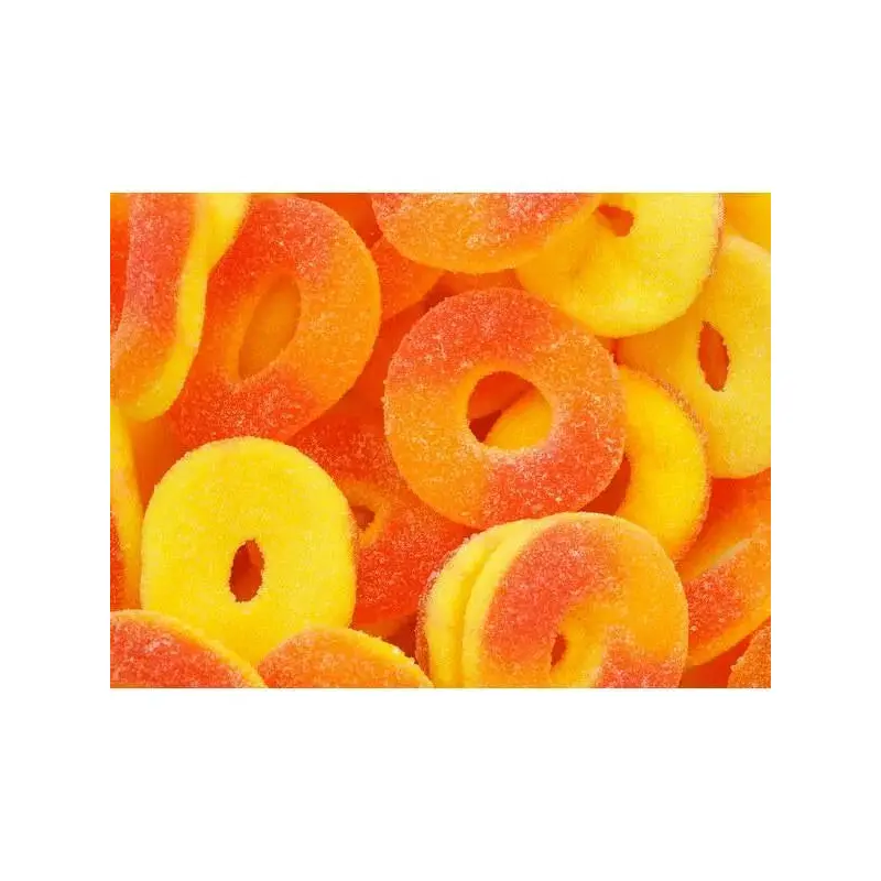 Albanese Sugar Free Peach Gummy Rings Candy: 4.5LB Bag