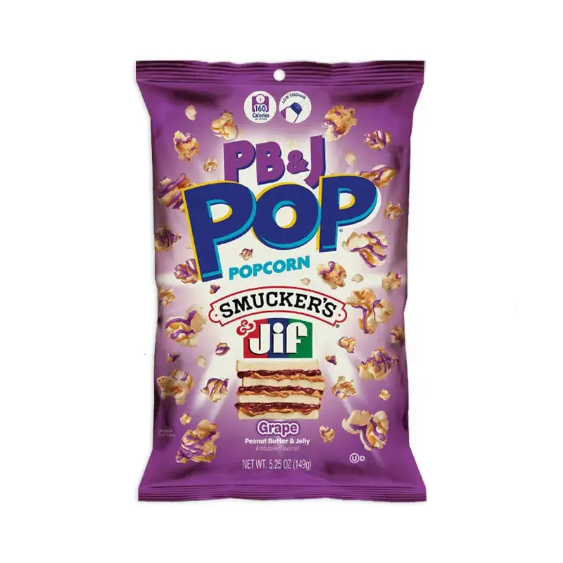 Candy Pop PB&J Jiff Smuckers Candy Popcorn: 12-Piece Case
