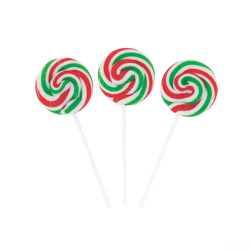 Christmas Swirl Lollipops: 12-Piece Box