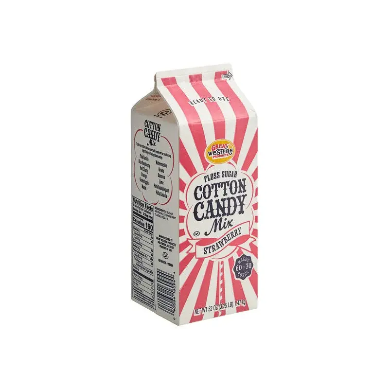 Cotton Candy Floss Sugar - Strawberry: Half Gallon Carton