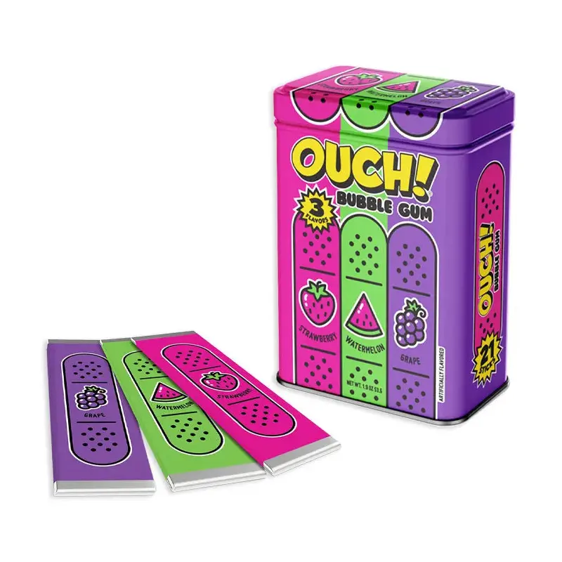 OUCH! Bubble Gum Band-Aids Tins: 12-Piece Display
