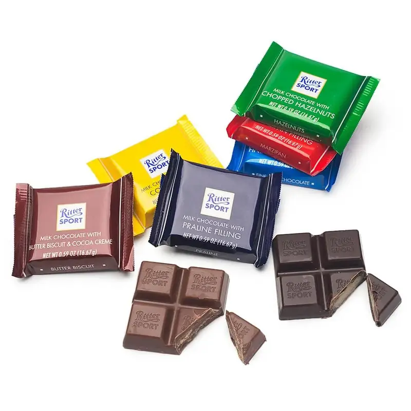 Ritter Sport Mini Chocolate Bars: 72-Piece Box