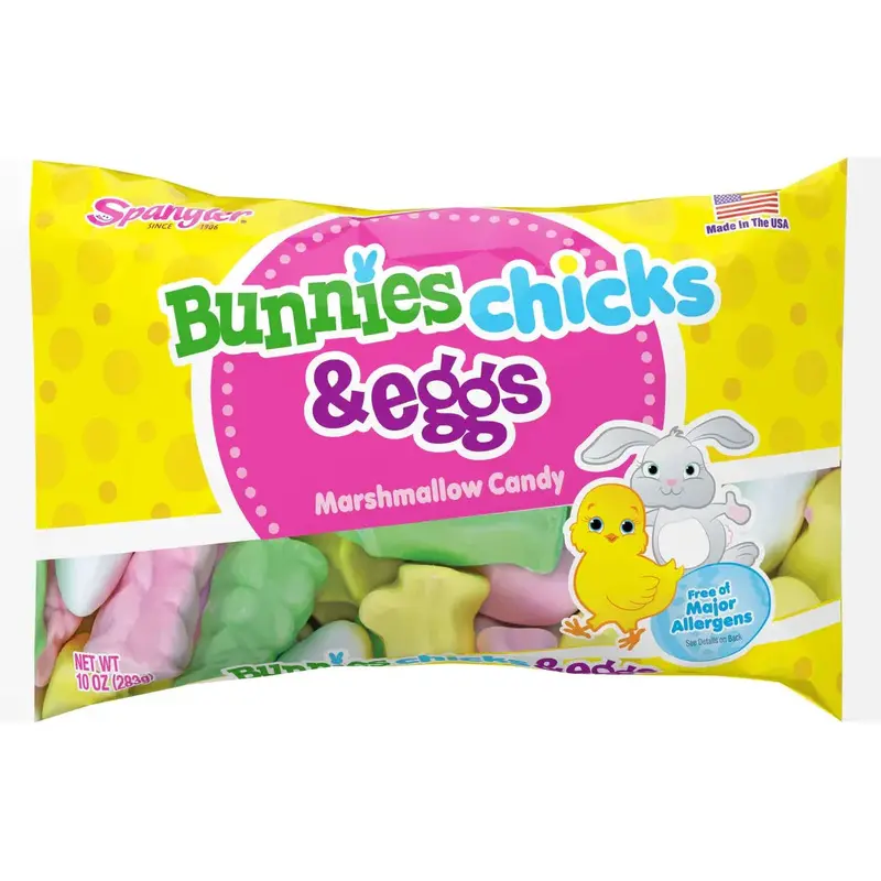 Spangler Easter Marshmallow Bunnies Chicks & Eggs: 10-Ounce Bag