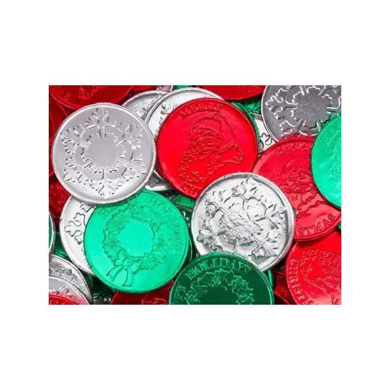 Thompson Foiled Milk Chocolate Christmas Coins: 5LB Bag