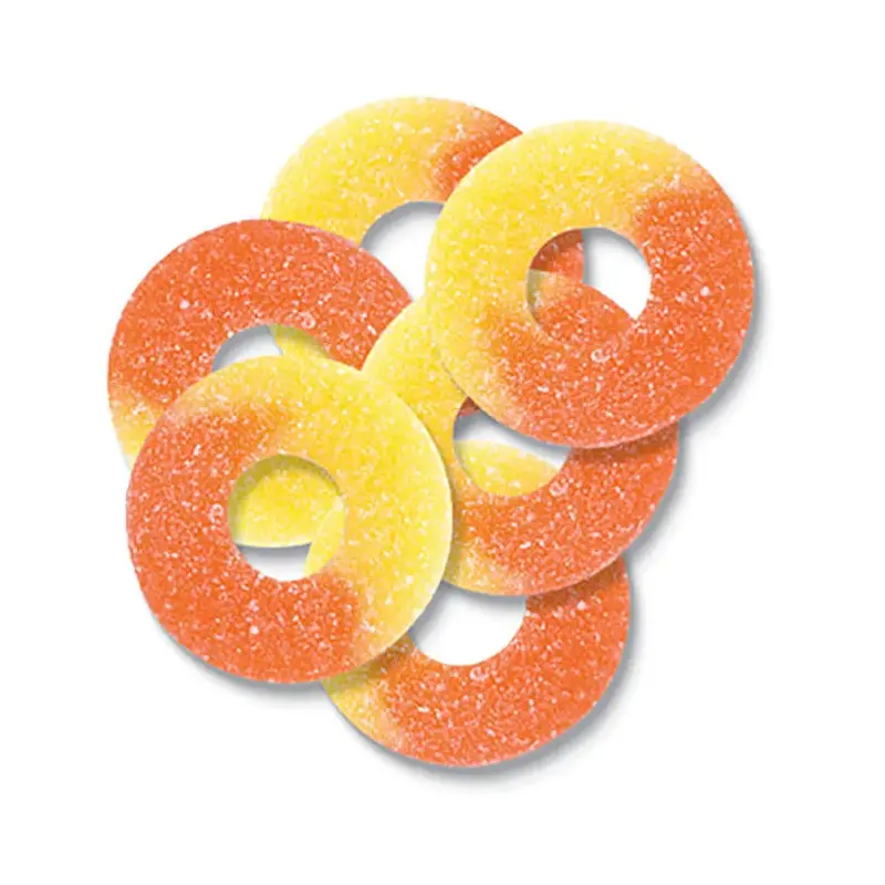 Albanese Gummi Peach Rings: 4.5LB Bag