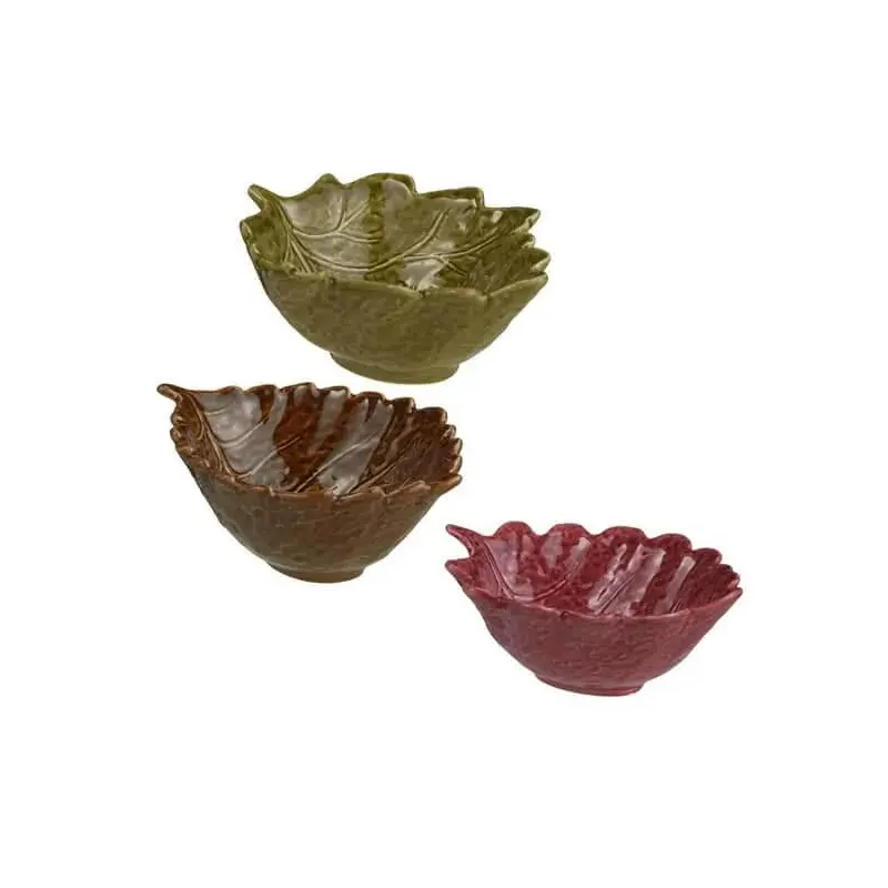 Autumn Leaf Ceramic Candy Dishes: Set of 3