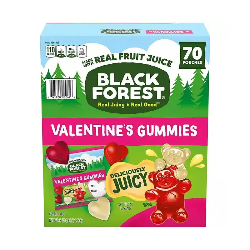 Black Forest Valentine Fruit Snack Packs: 70-Piece Box