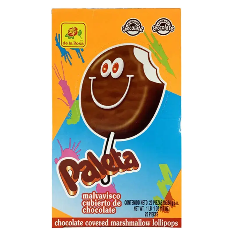 De La Rosa Paleta Chocolate Marshmallow Pop: 20-Piece Box
