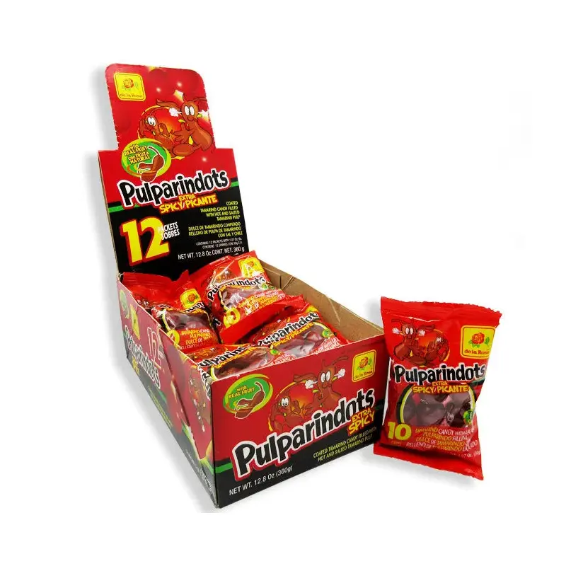 De La Rosa Pulparin Dots Candy Packs - Spicy Picante: 12-Piece Box