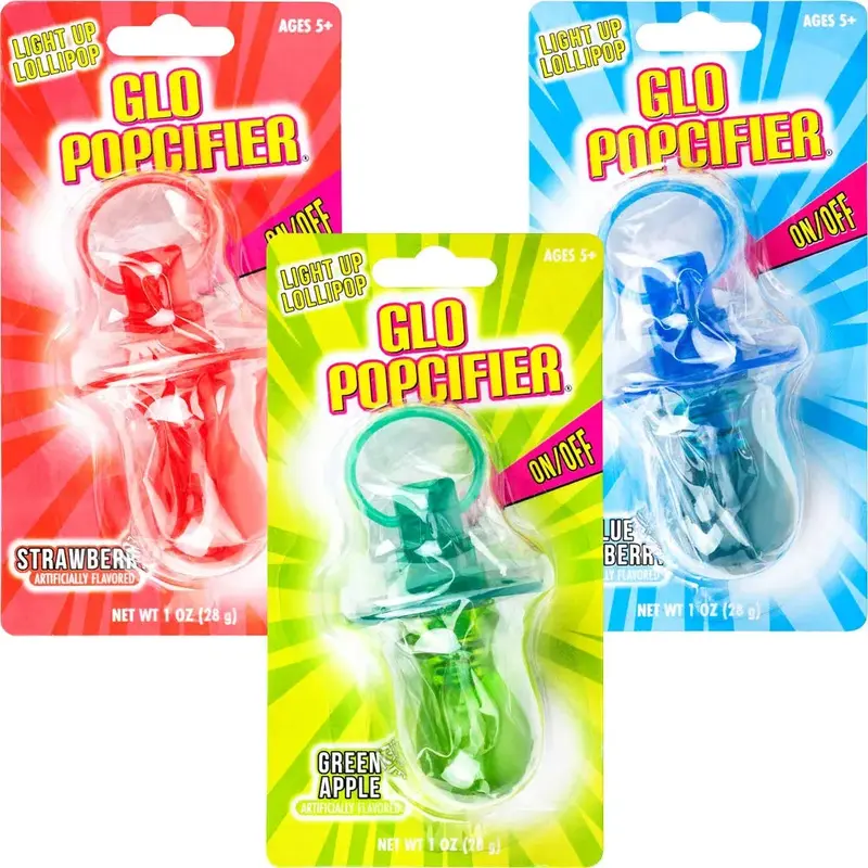 Glo Pacifier Light Up Lollipop: 12-Piece Display