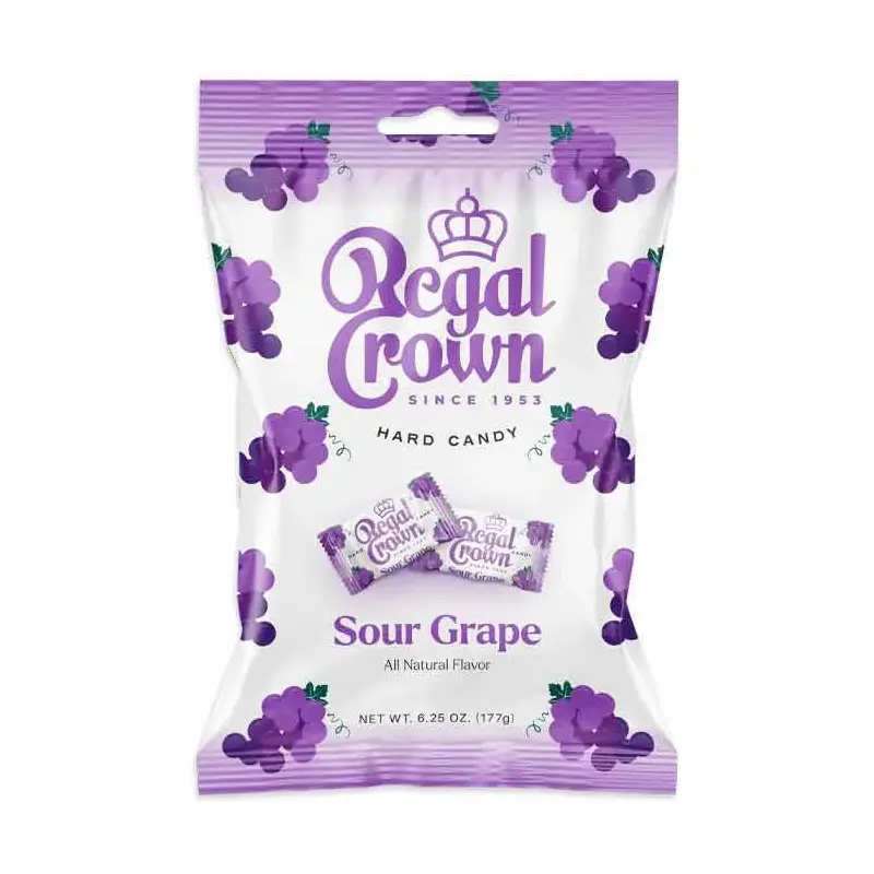 Regal Crown Sour Grape Hard Candy: 12-Piece Case