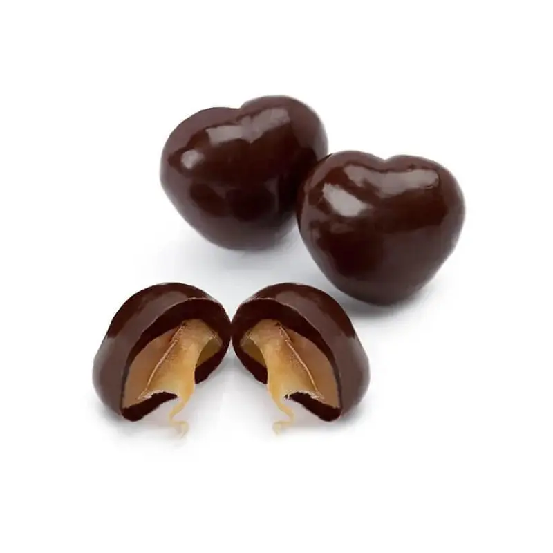 Dark Chocolate Covered Caramel Hearts Candy: 2LB Bag