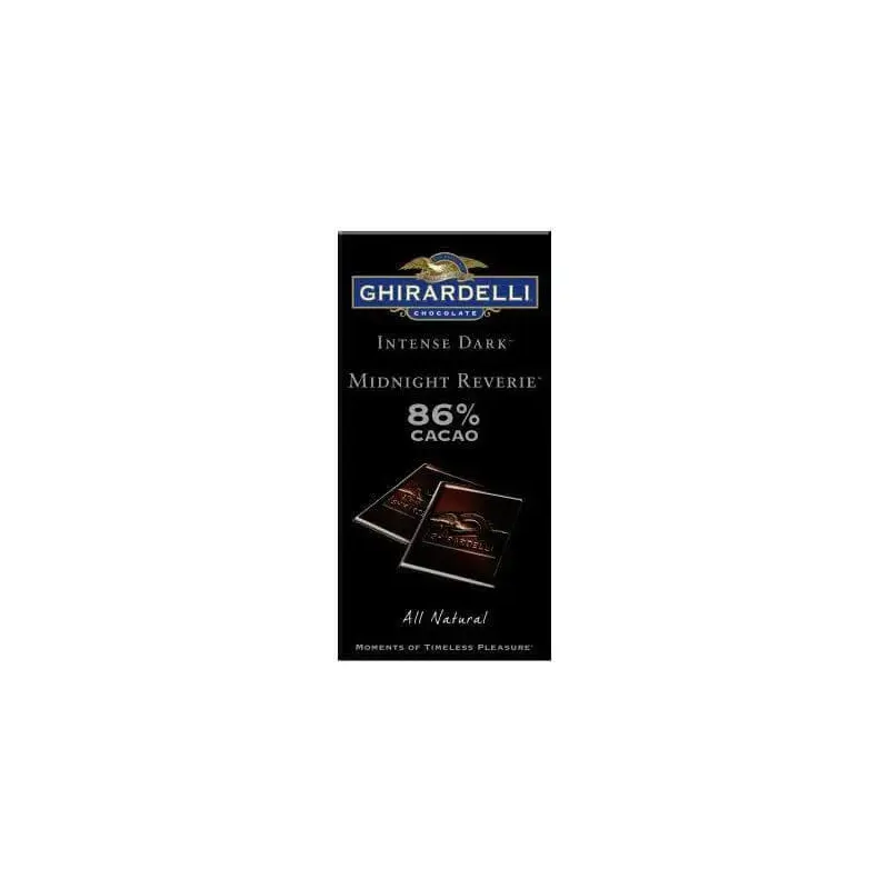 Ghirardelli Intense Dark Chocolate 3.17-Ounce Bars - 86% Midnight Reverie: 12-Piece Caddy