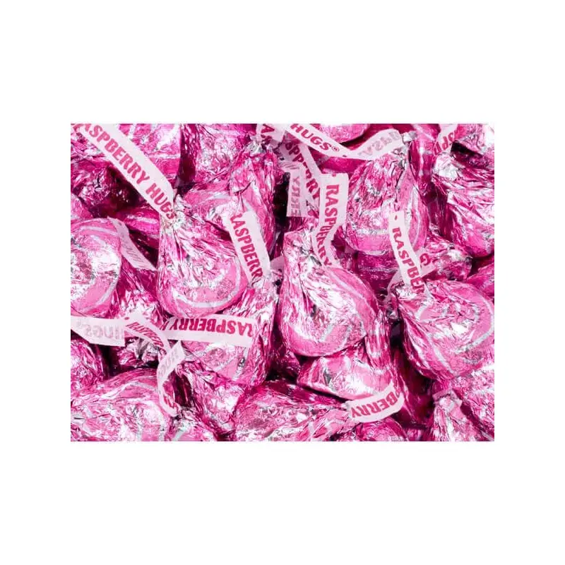 Hershey's Hugs Pink Foiled Raspberry Chocolate Candy: 60-Piece Bag