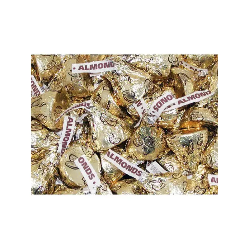 Hershey's Kisses Gold Foiled Milk Chocolate with Almonds Candy: 10-Ounce Bag
