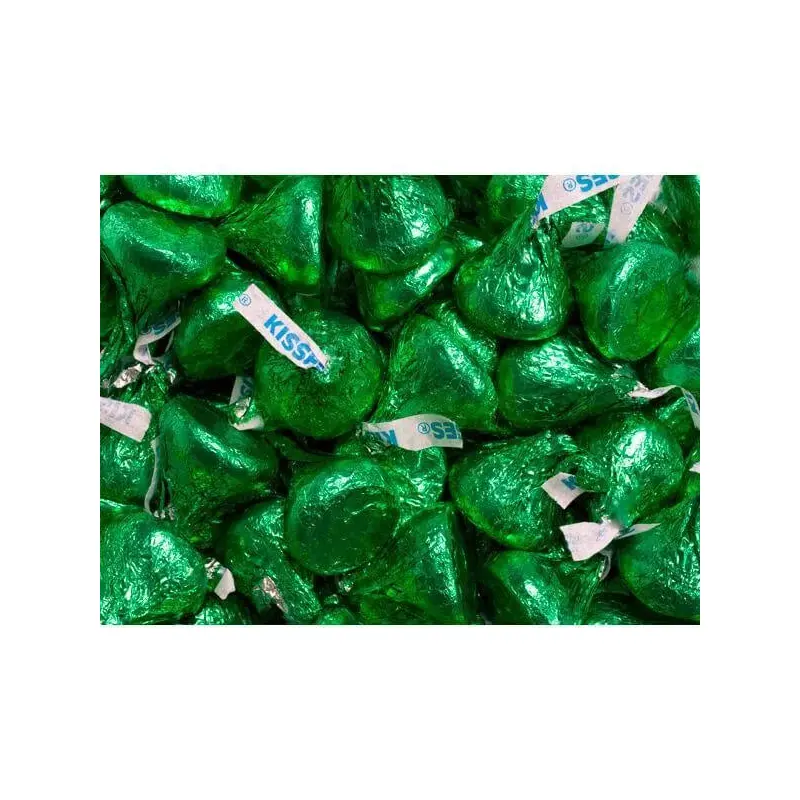 Hershey's Kisses Green Foiled Milk Chocolate Candy: 11LB Case