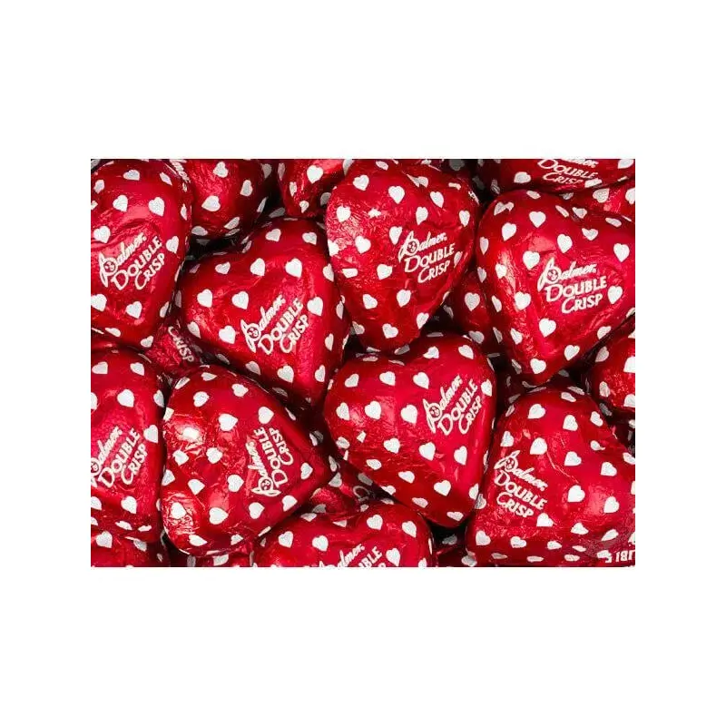 Palmer Red Foiled Double Crisp Chocolate Hearts: 4LB Bag