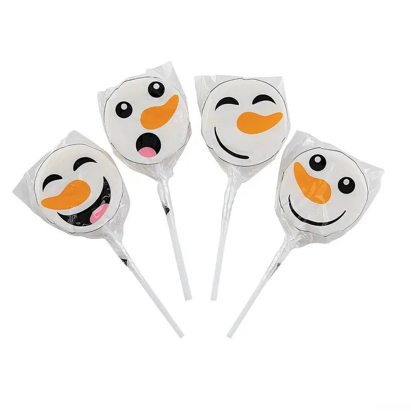 Snowman Face Lollipops: 12-Piece Bag