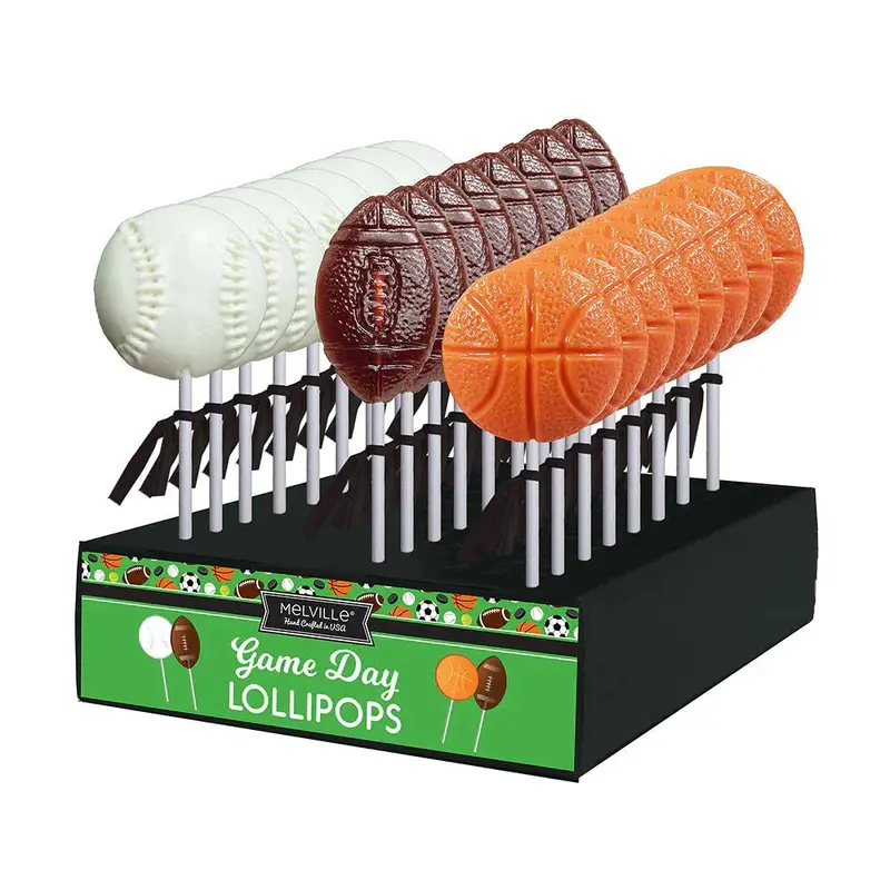 Sports Ball Shaped Lollipops: 24-Piece Display