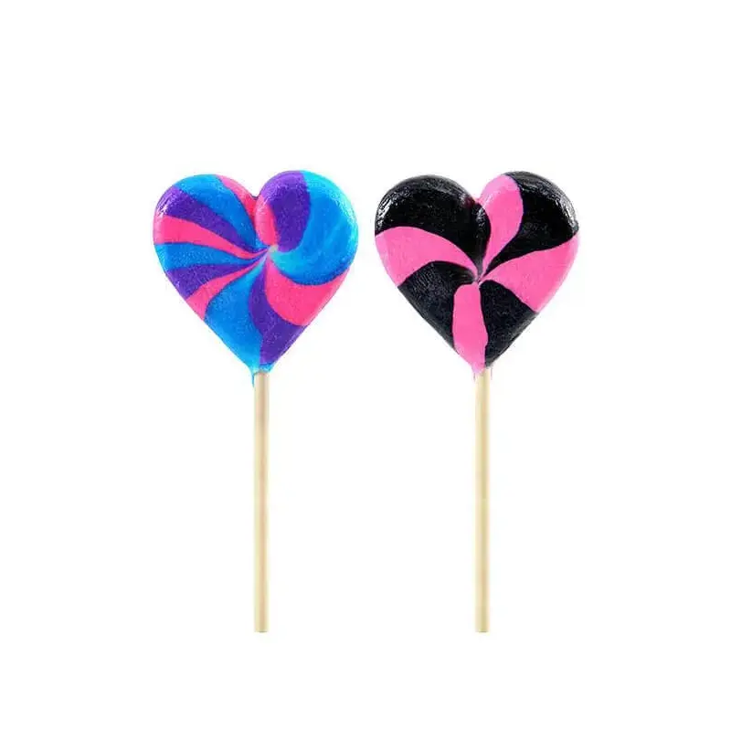 Assorted Crazy Hearts Lollipops: 12-Piece Box