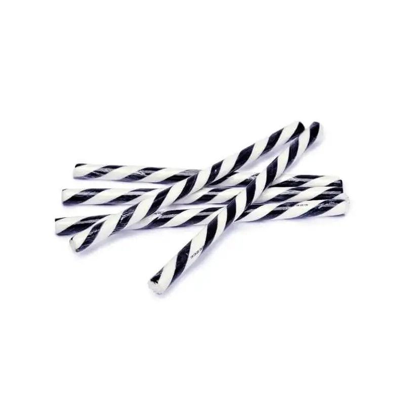 Black & White Peppermint Hard Candy Sticks: 100-Piece Box