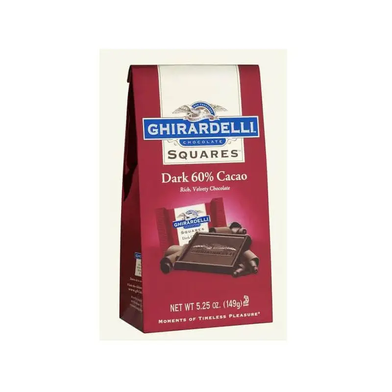 Ghirardelli 60% Dark Chocolate Squares 5-Ounce Bags: 6-Piece Box