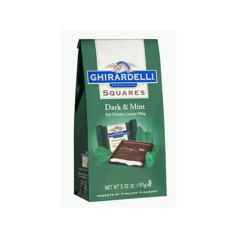 Ghirardelli Dark Chocolate Squares with Mint Filling 5-Ounce Bags: 6-Piece Box