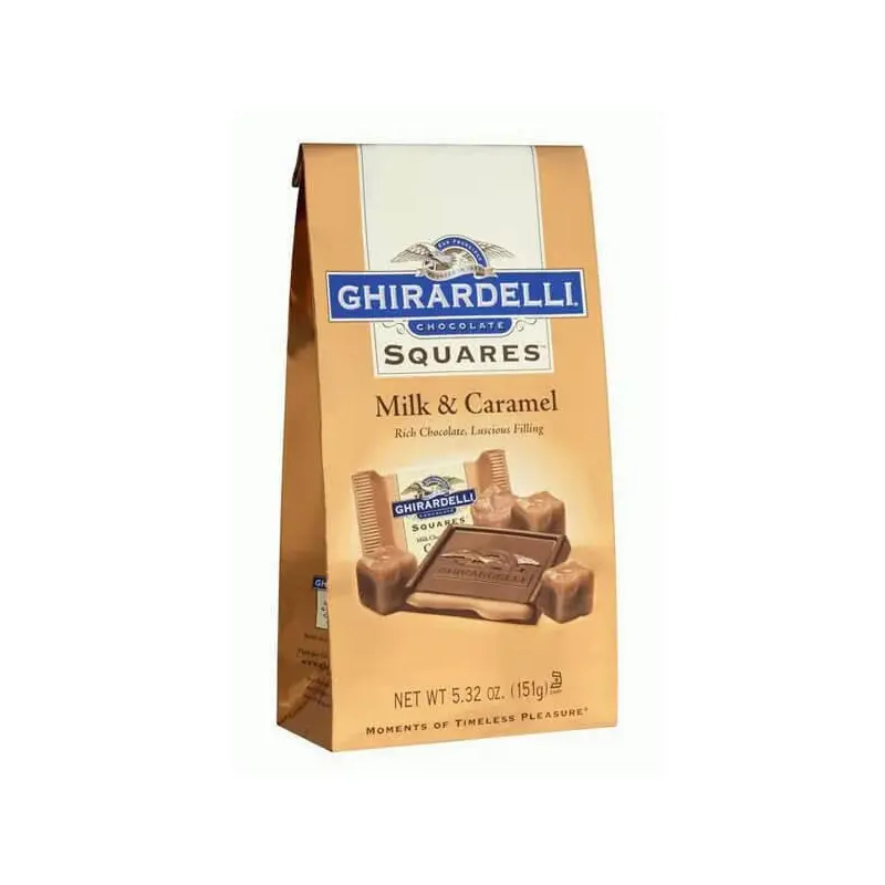 Ghirardelli Milk Chocolate Squares with Caramel Filling 5-Ounce Bags: 6-Piece Box