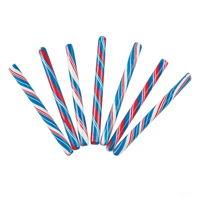 Patriotic Hard Candy Sticks: 80-Piece Box