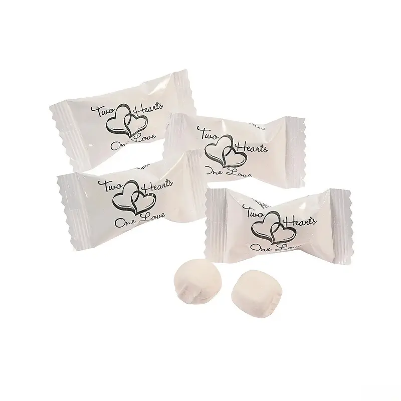 Two Hearts White Wrapped Butter Mint Creams: 108-Piece Bag