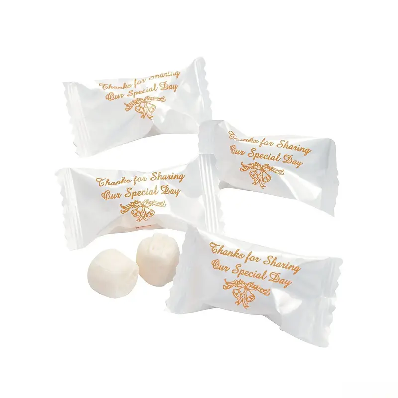 Wedding Thank You Gold Wrapped Butter Mint Creams: 108-Piece Bag